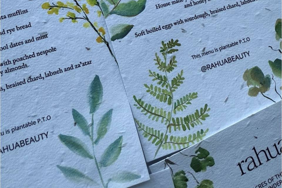 Seeded A6 menus