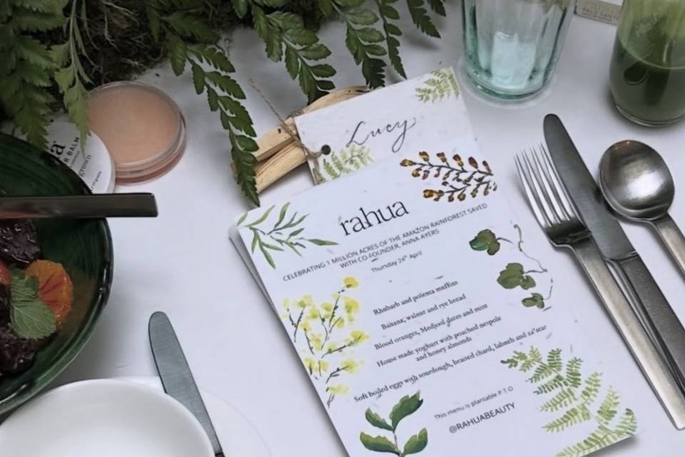 Seeded A5 menus