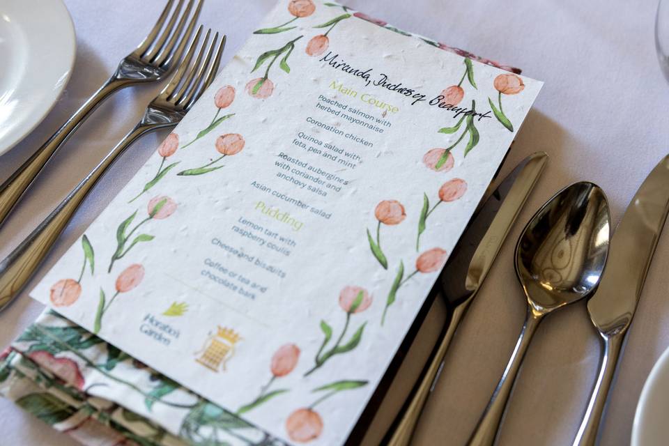 Seeded A5 menus