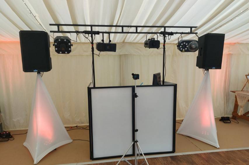 Marquee wedding with upligths