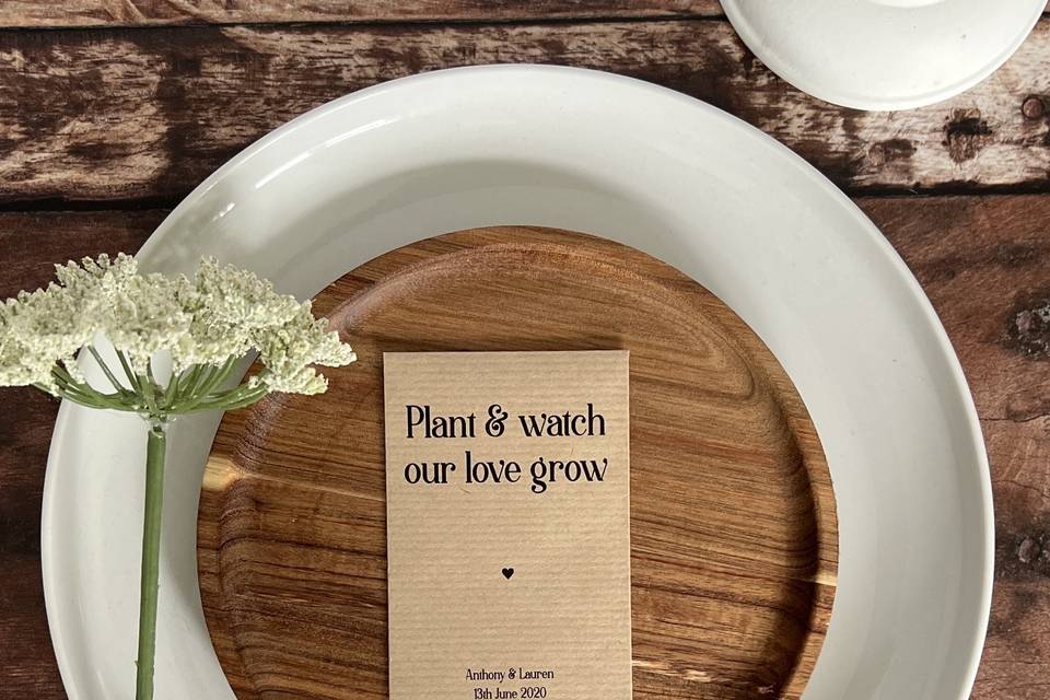 Seed Envelope Wedding Table