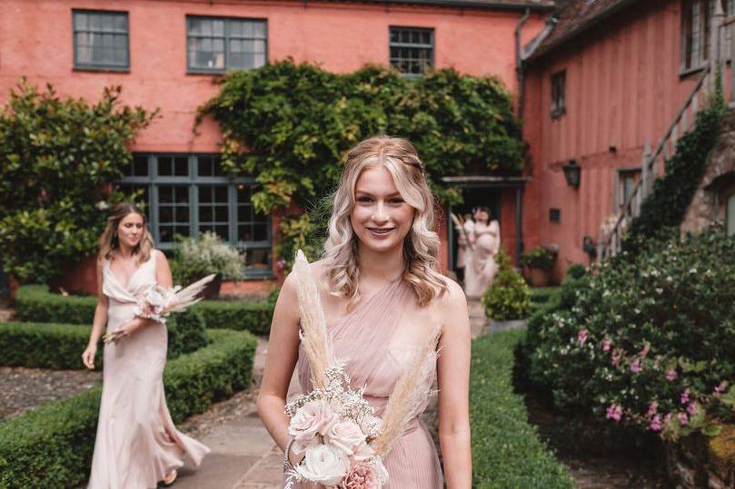 Bridesmaids off to the church