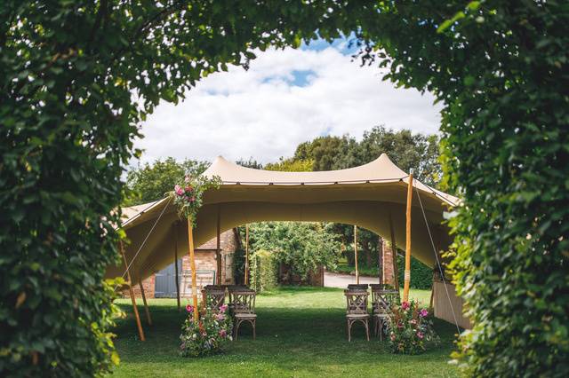 Ceremony Under Stretch Tent