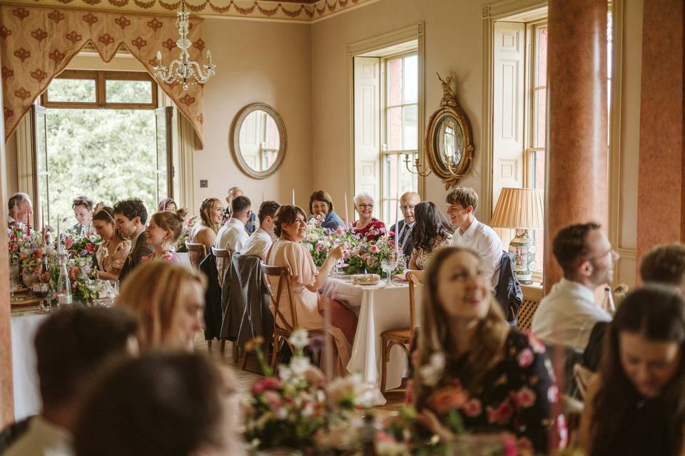 Wedding breakfast inside