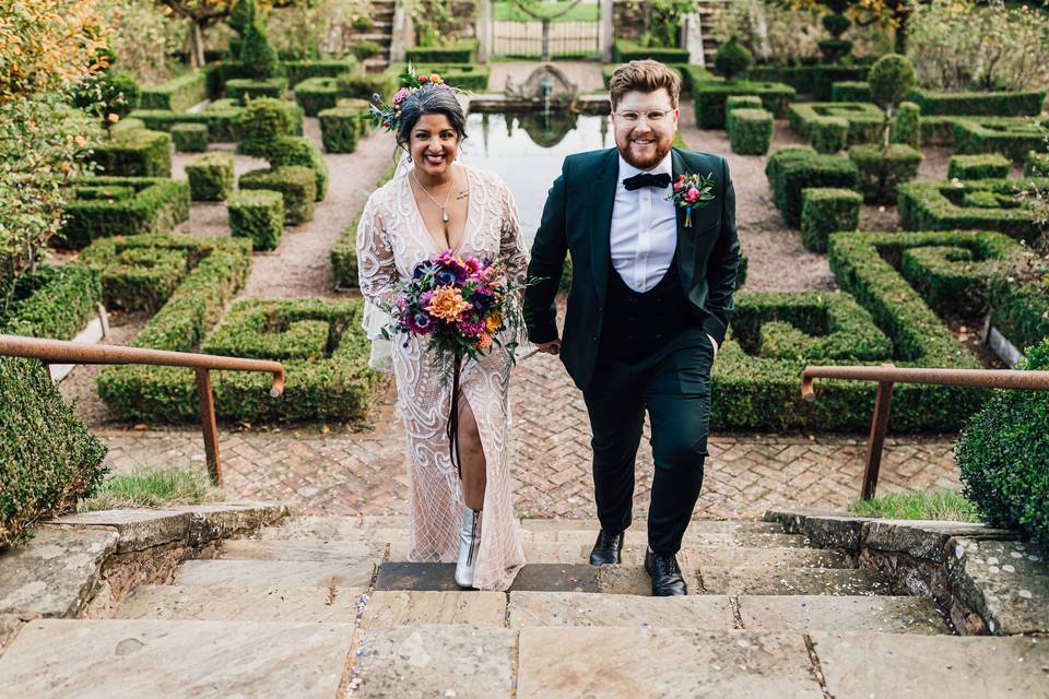 Couple in the sunken garden