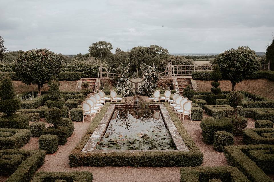 Sunken garden ceremony