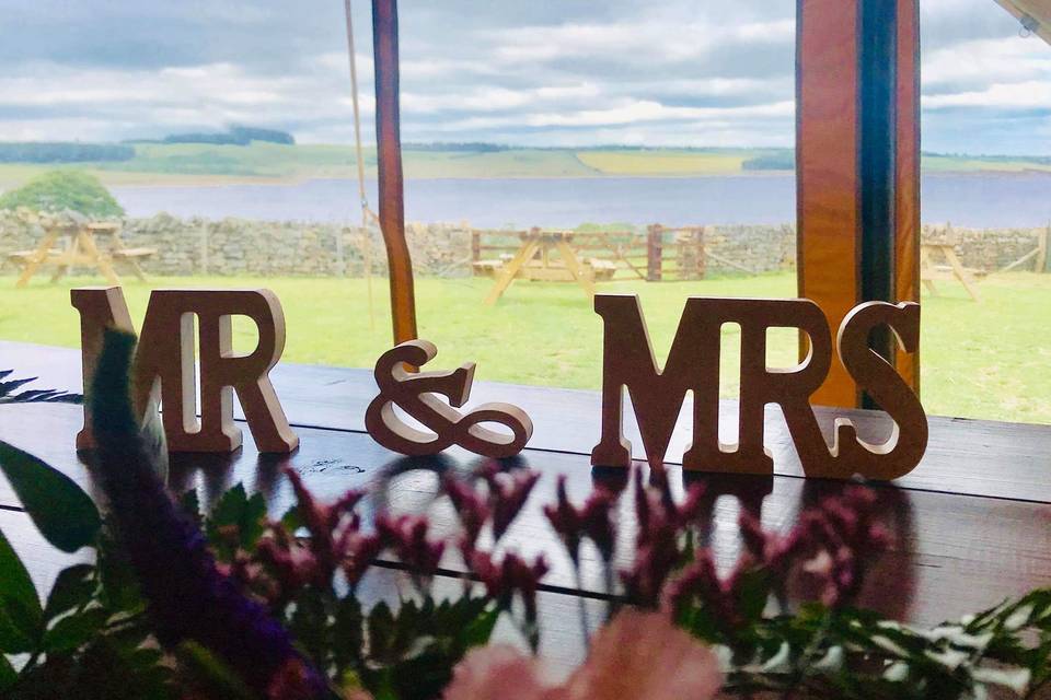 Mr & mrs decoration with pano