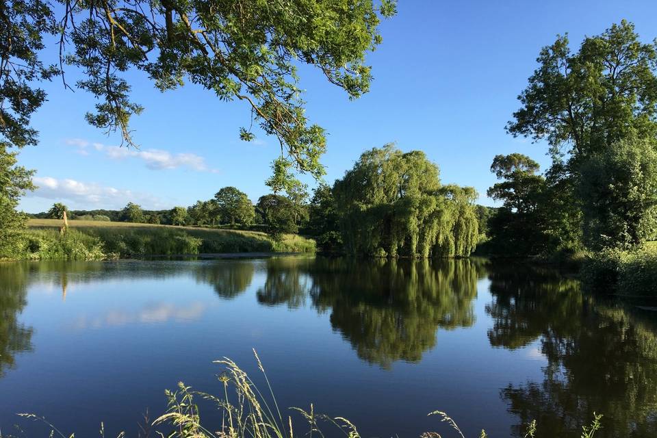 The lake at Pauntley Court