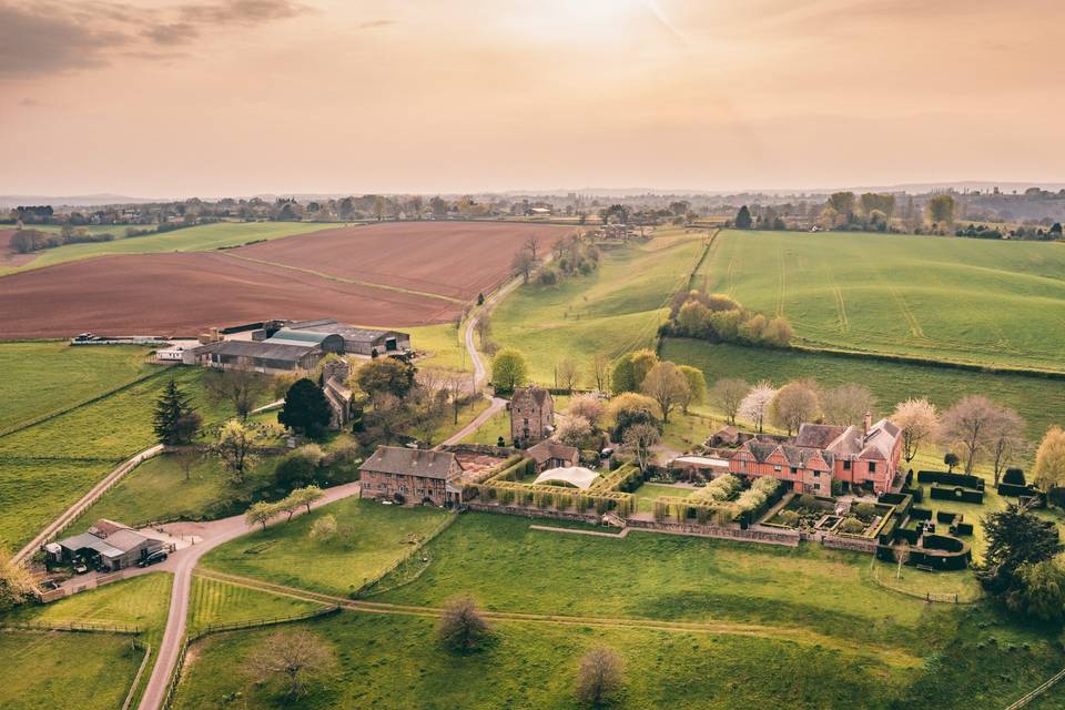 Aerial view of Pauntley Court