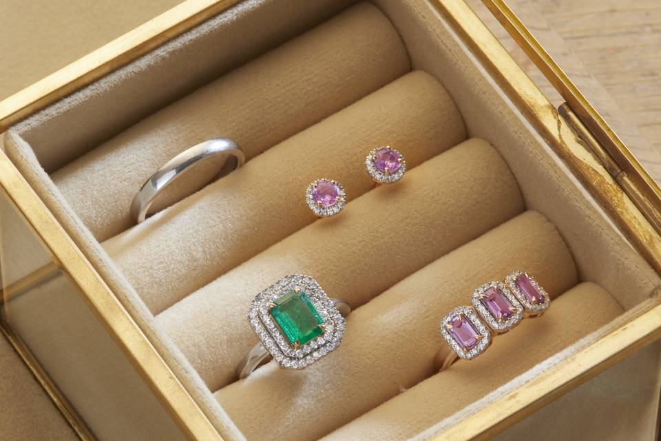 Pink Sapphire & Emeralds