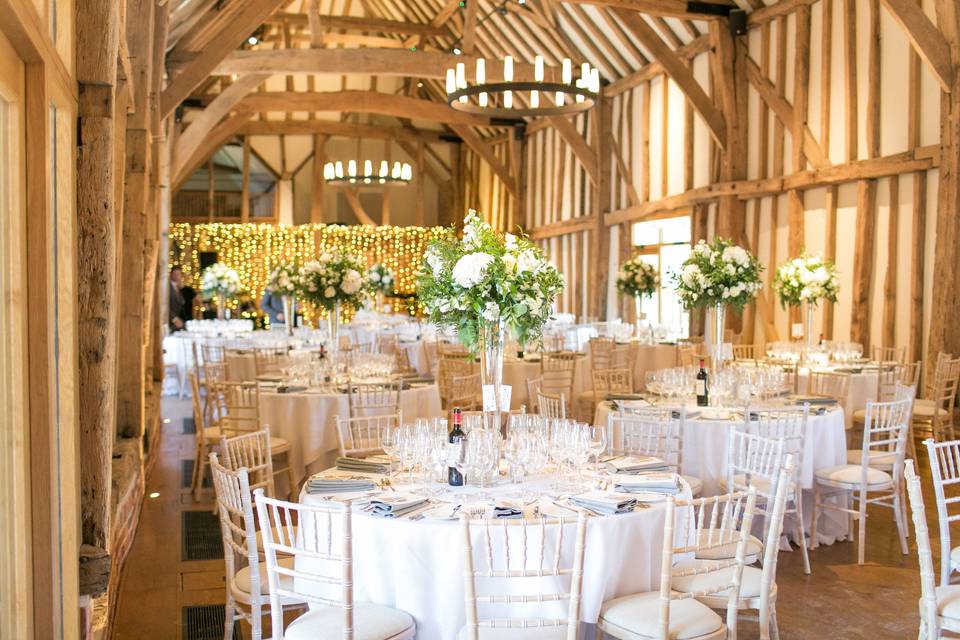 Wedding breakfast in the barn