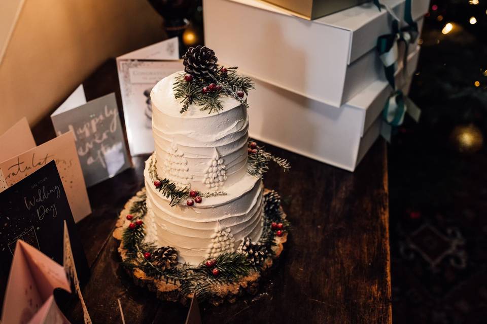 Festive buttercream cake