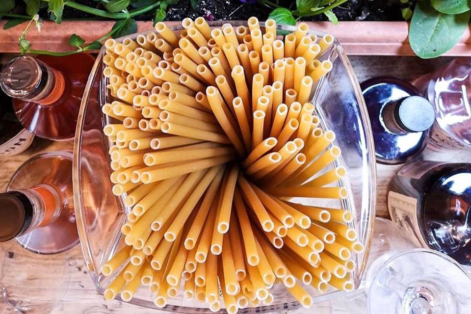 Edible pasta straws