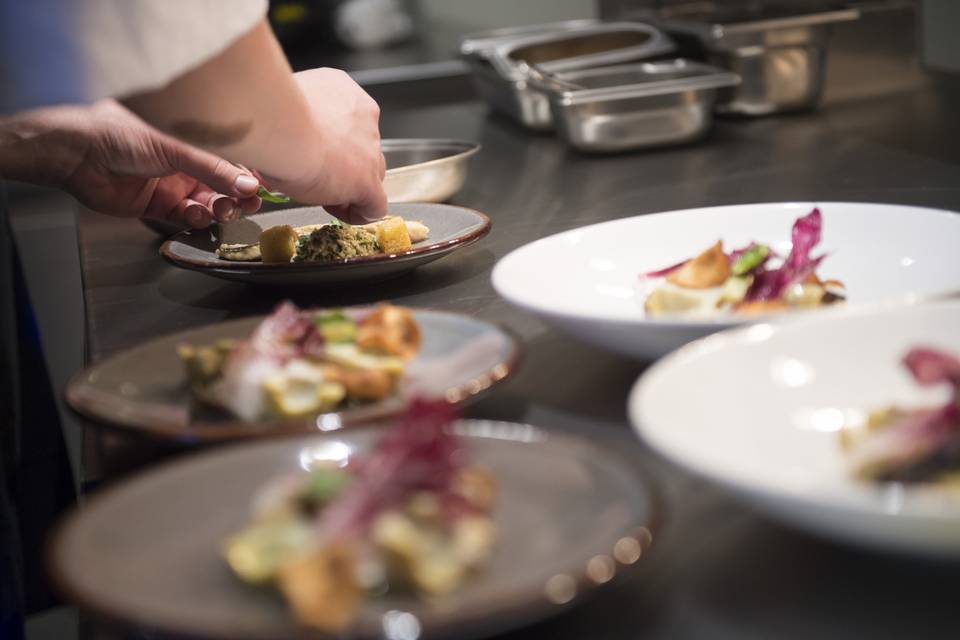 Chefs preparing food