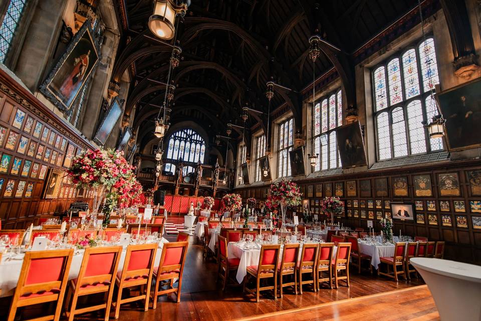 Great Hall dinner set up