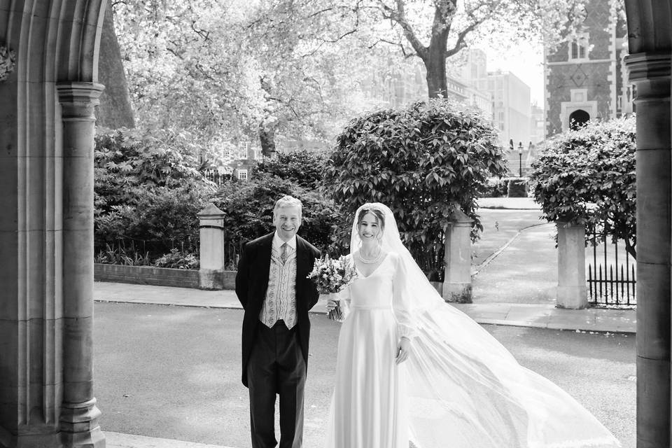 Couple outside Chapel