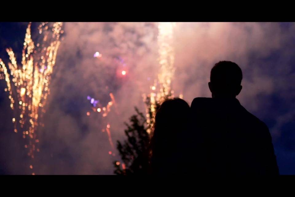 Couple watching Fireworks