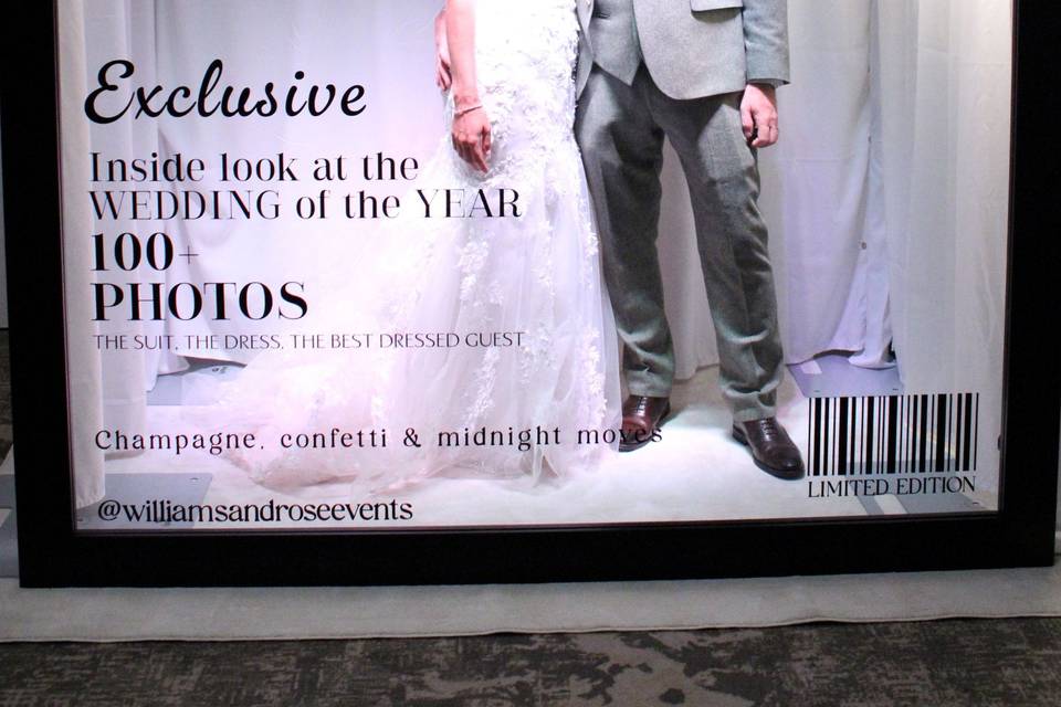 Bride in the magazine booth