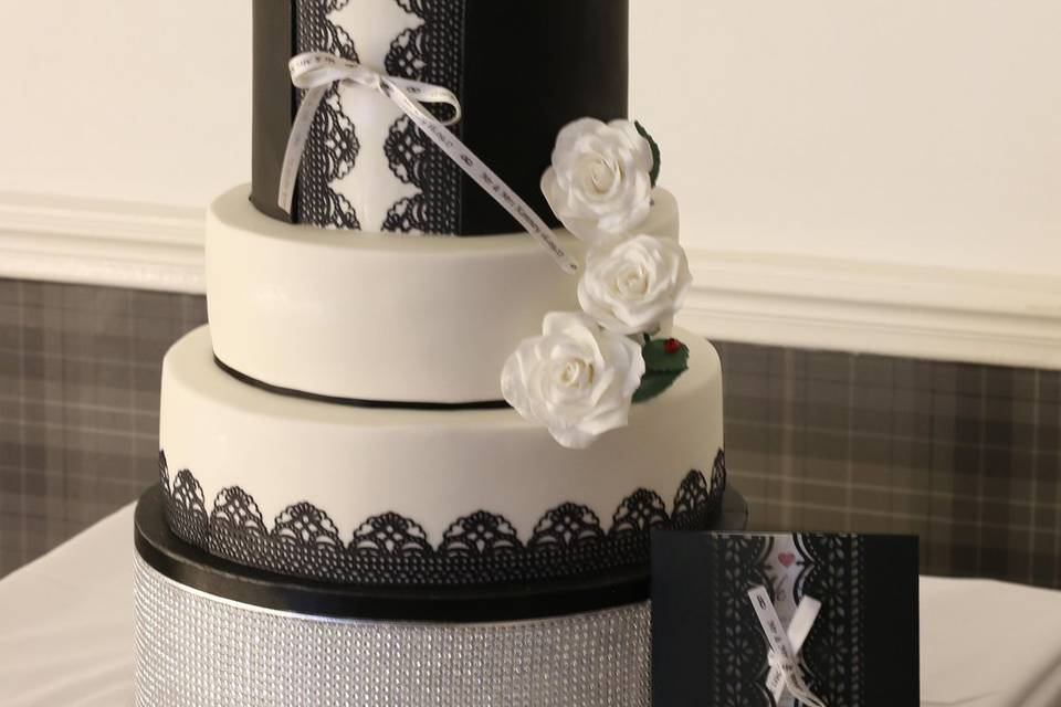 Black and White Wedding Cake