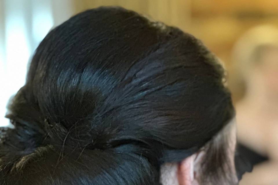 Classic low chignon