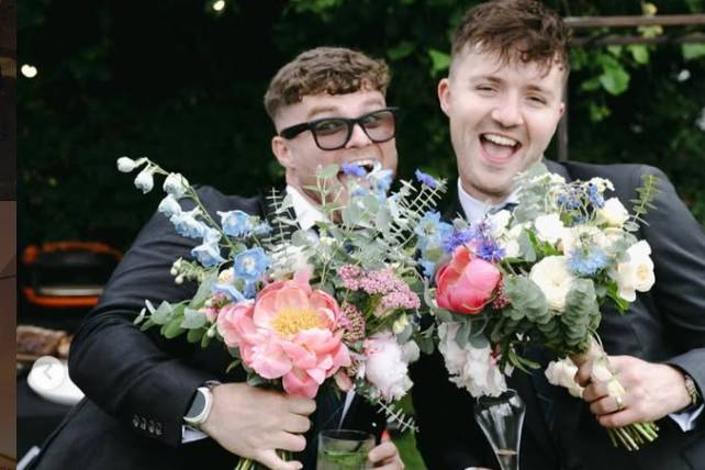 Boys and flowers