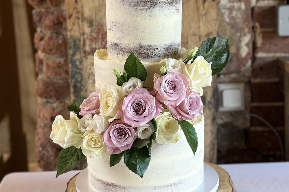 Semi-naked 3 tier cake