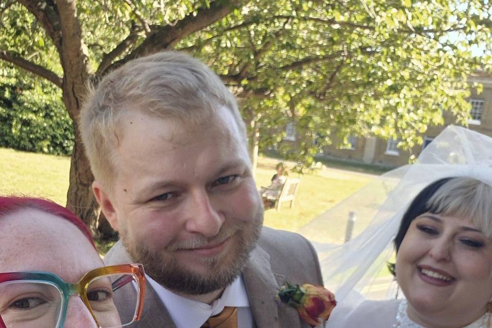 Naomi and Alex on their weddin