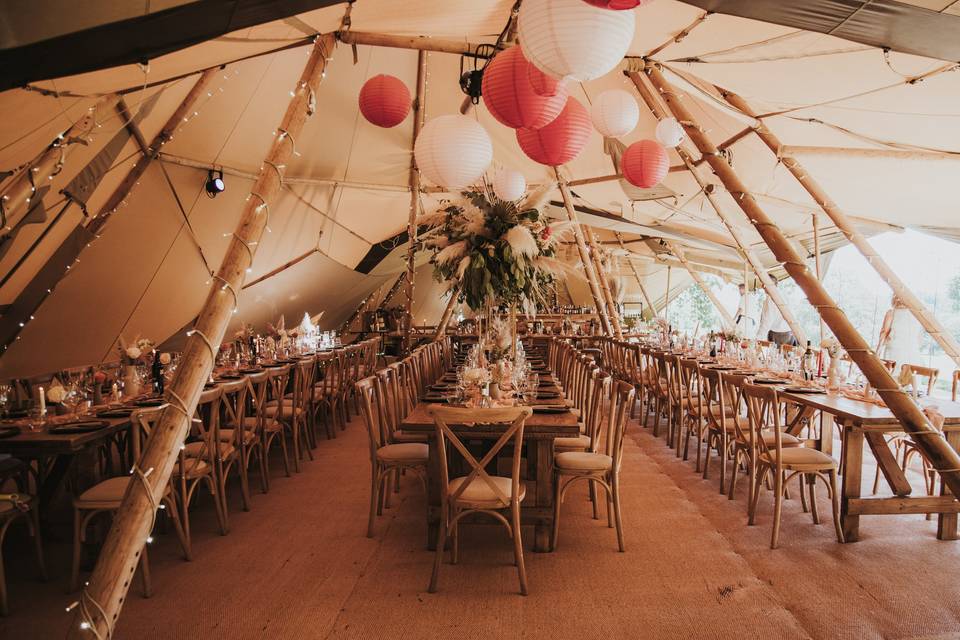 Tipi wedding reception