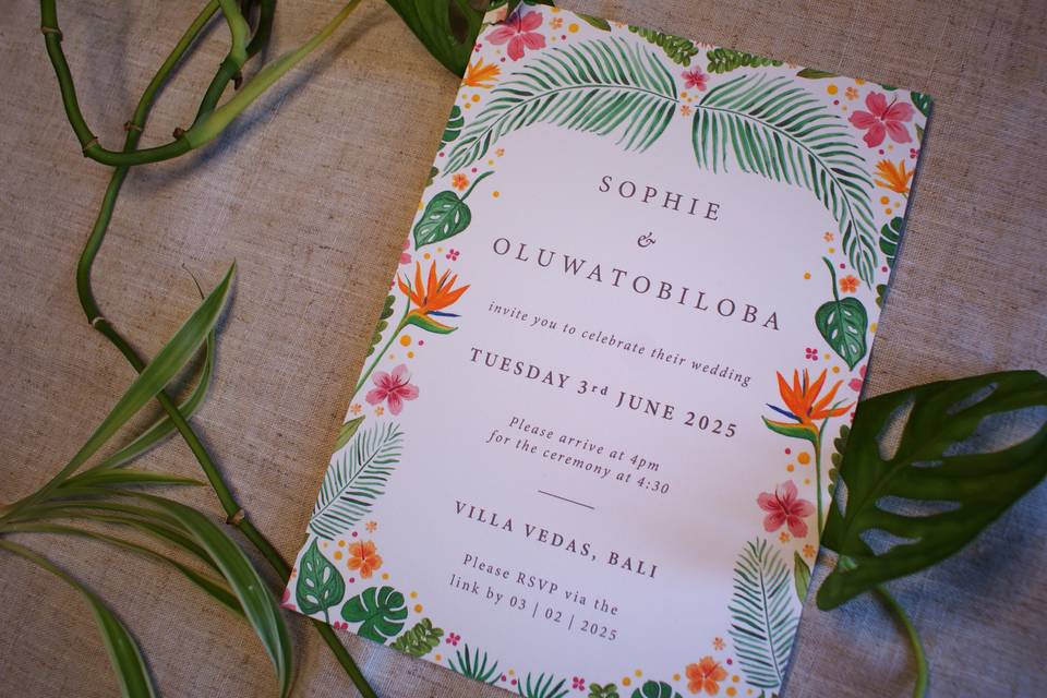 Tropical destination invites