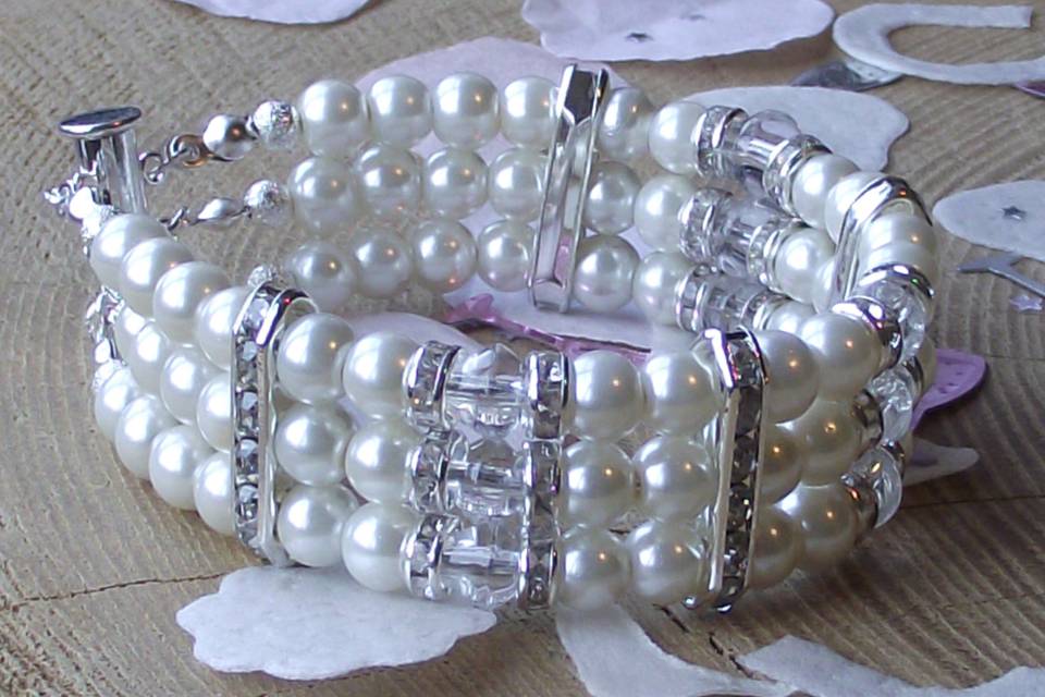 Bridal Tri Cuff Bracelet