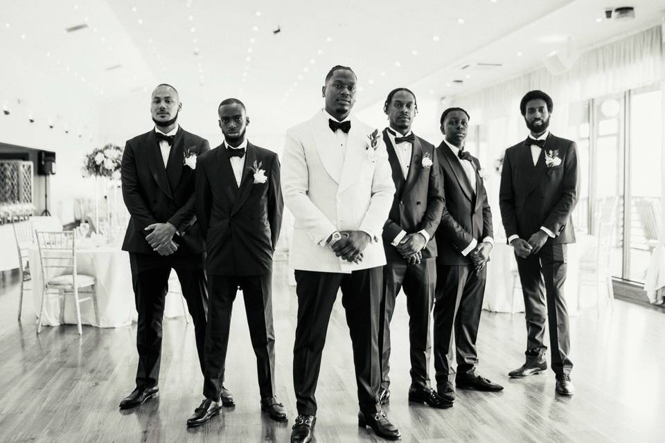 Groomsmen and the groom