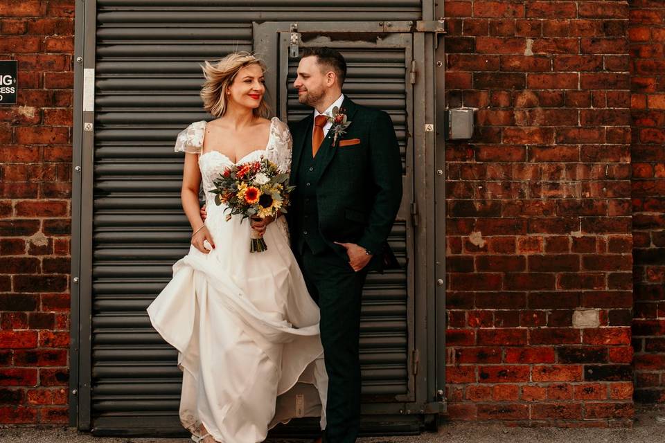 Brewery wedding portraits