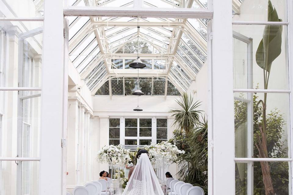 Grand entrance in the Orangery