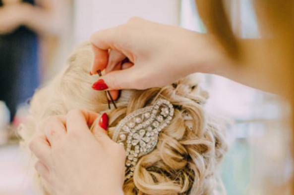 Bespoke bridal headdress.