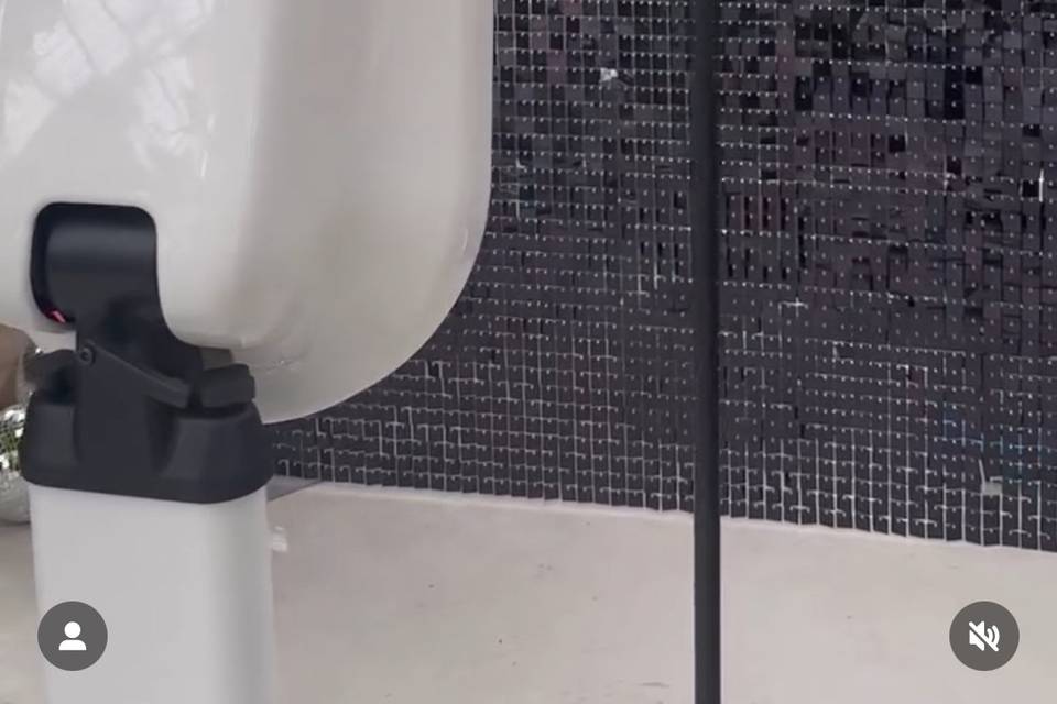 Booth with black shimmer wall