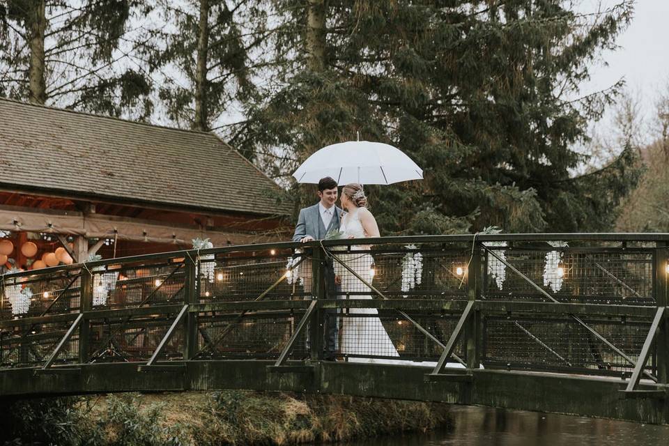 Bridge to outside wedding