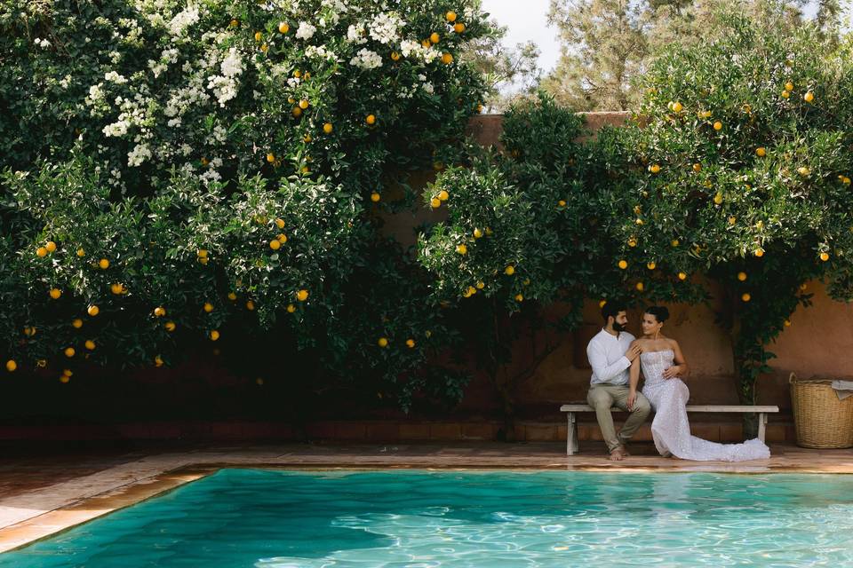 By the pool