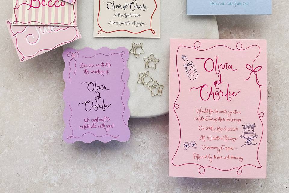 Modern, wedding invitations