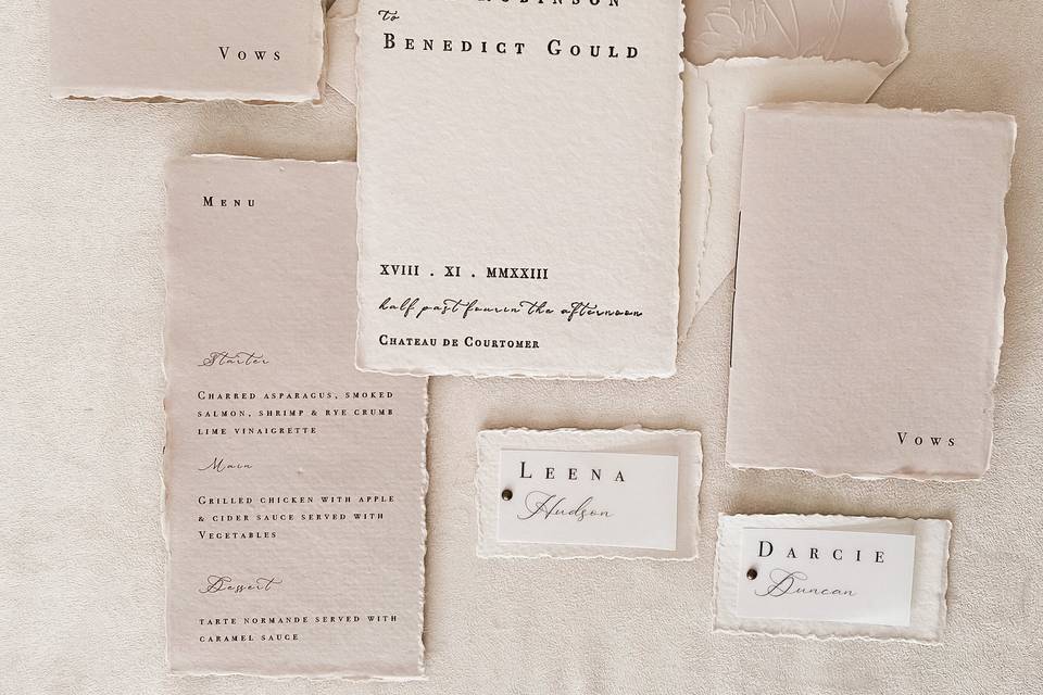 Modern wedding stationery