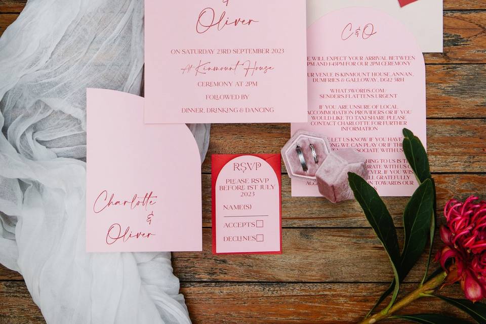 Modern wedding invitations, be