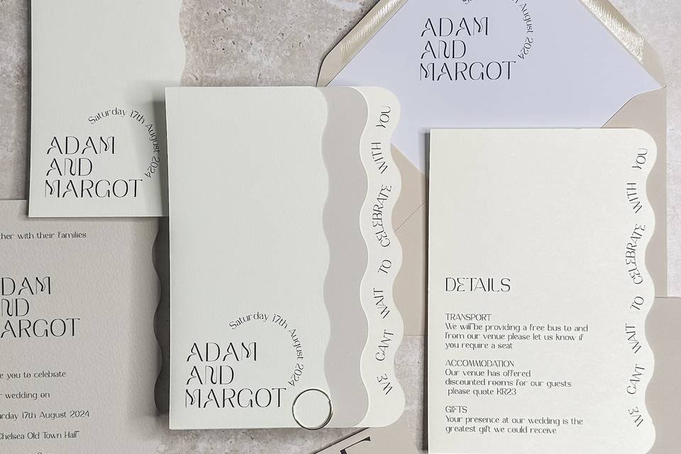 Modern, wedding invitations