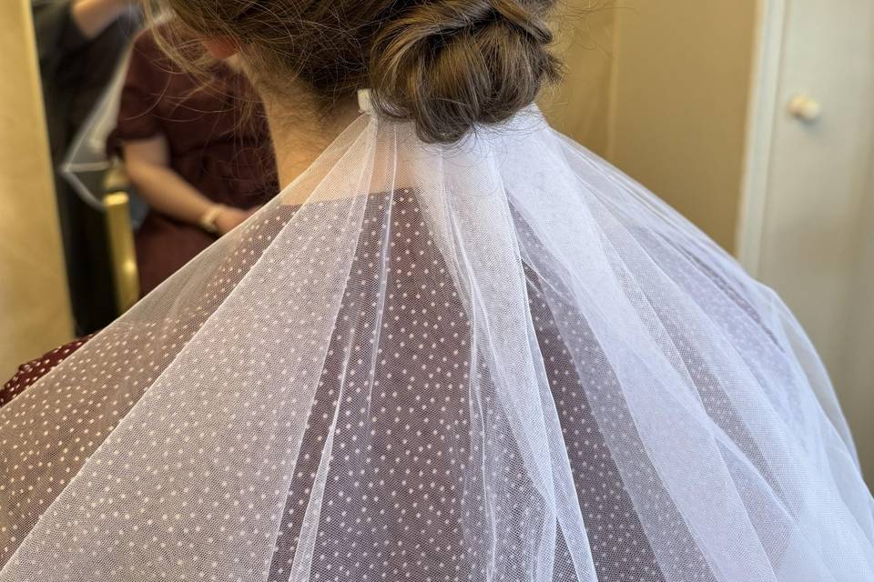 Half up bun