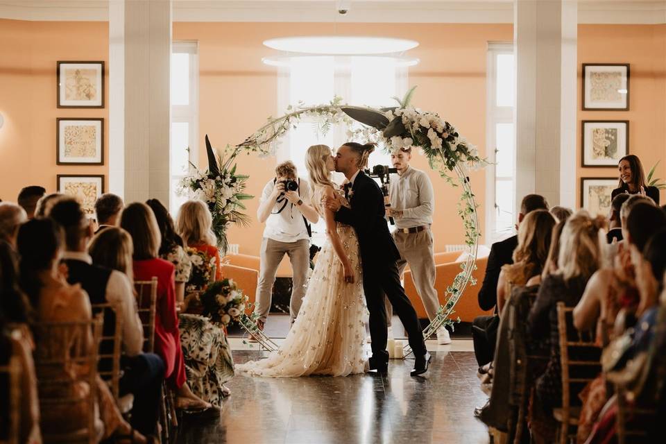 Just married at town hall