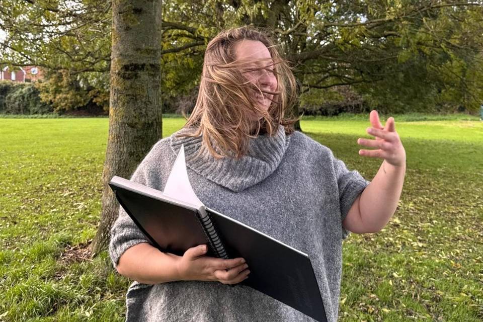 Smiles in windy Wales!