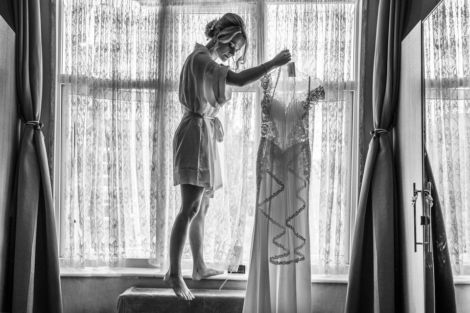 Bride getting ready