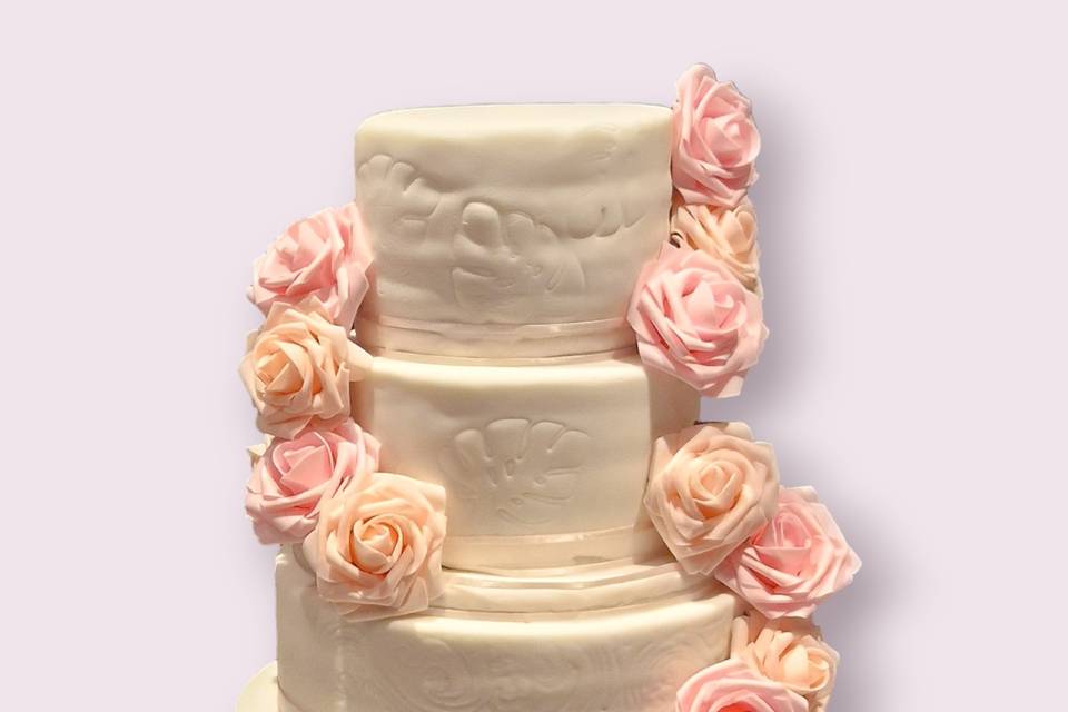 Imprinted wedding cake