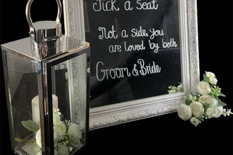 Wedding mirror sign