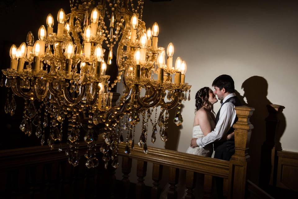 Chandelier and a kiss