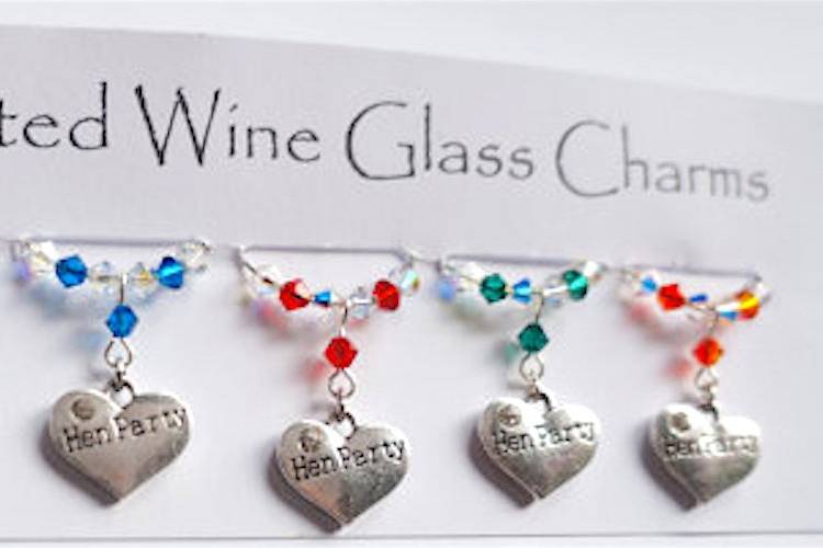 Personalised wine glass charms