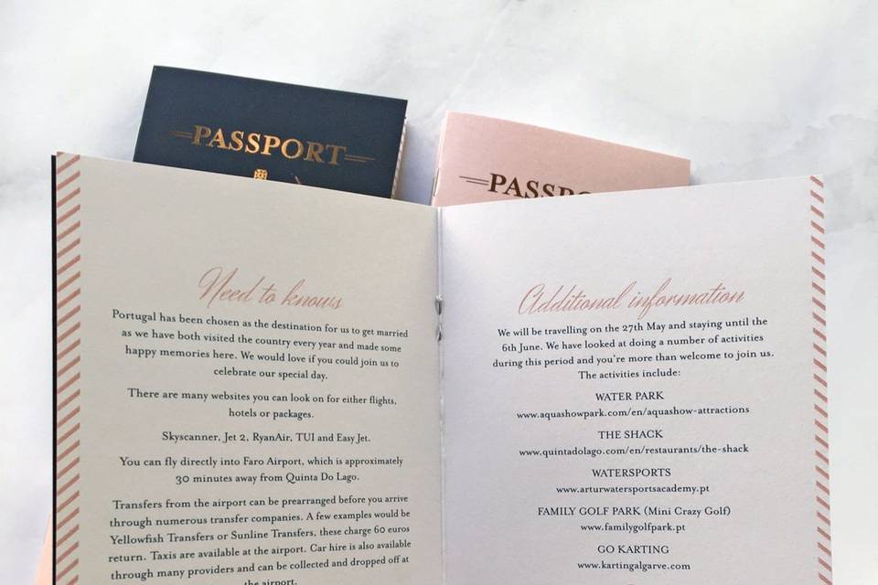 Passport invitation info page